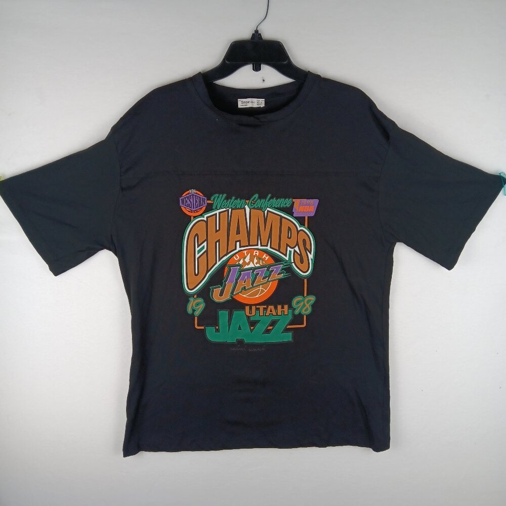 Vintage Utah Jazz 1998 NBA Western Conference Champions T Shirt Mens Medium.